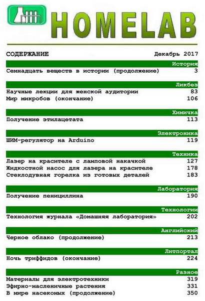 Домашняя лаборатория №12 декабрь 2017