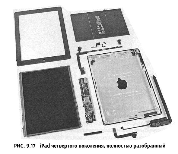 iPad четвертого поколения полностью разобранный