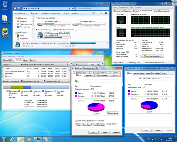 Microsoft Windows 7 SP1 4in1 Original 05.2013 by OVGorskiy®