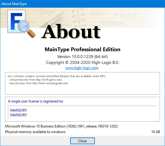 High-Logic MainType Professional 10.0.0.1239