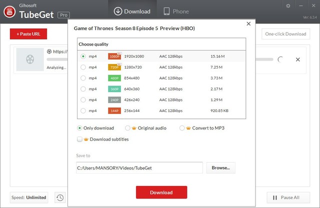 Gihosoft TubeGet 6.3.4