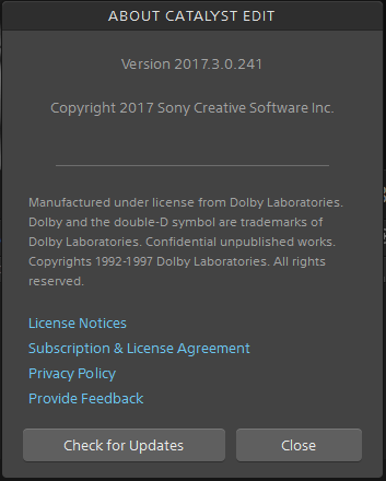 Sony Catalyst Production Suite 2017.3