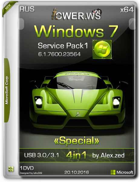 Windows 7 SP1 x64 Special 4in1 USB 3.0/3.1 by Alex.zed