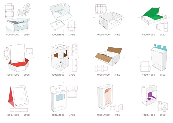 Разные коробки, упаковка, выкройки2