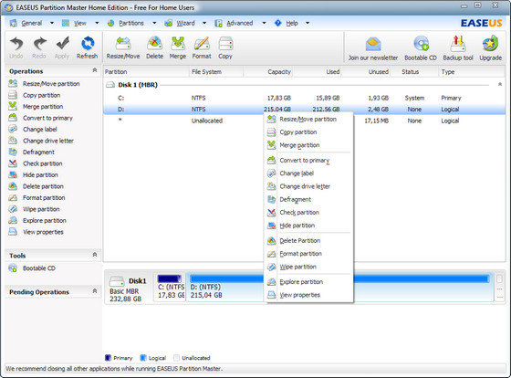 EASEUS Partition Master 9