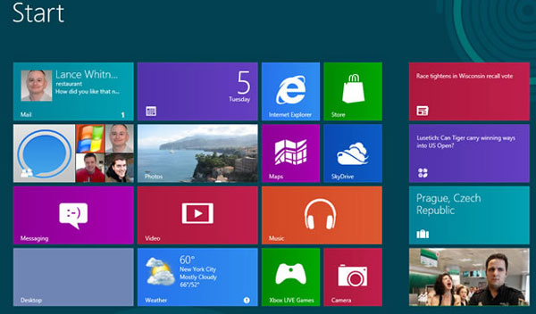 Windows live tiles